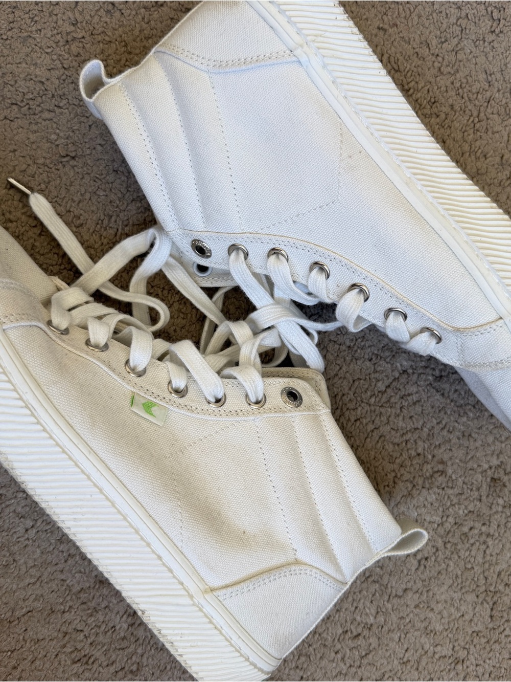 Cariuma White High-Top Canvas Sneakers